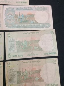 Old Indian Currency -5rs Notes (Set Of 7)