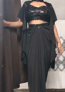 stylish draped skirt with sequence top 😍