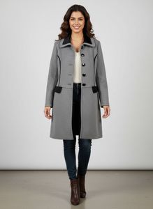 Stylish Grey Button-Down Coat