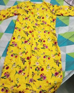 Bright Yellow Floral Kurta