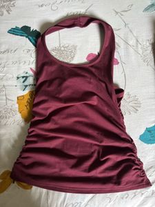 Maroon Halter Top