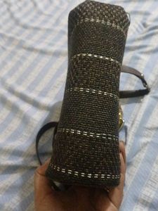 Stylish Brown Handbag with Gold Chain