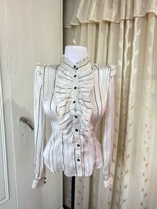 Chic Striped Ruffle Blouse