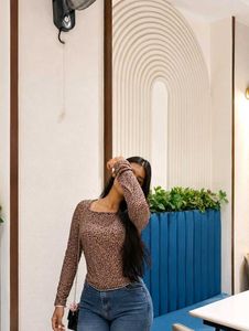 Leopard Print Long Sleeve Top