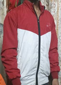 Men's Red &amp; Grey Colorblock Jacket