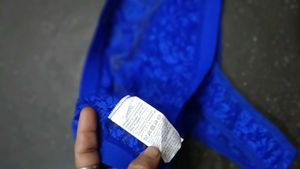 Blue Lace Thong Panty