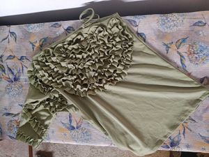 Green top with Ruffles