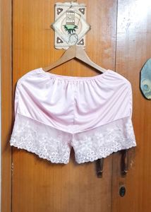 Lace Trimmed Pink Lingerie 2piece Set