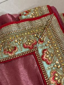 Party wear saree with boutique stitched blouse