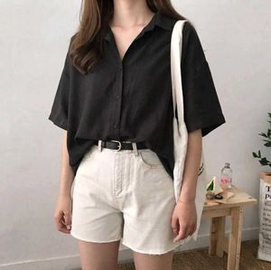 Korean Pintrest Chic Casual Black Shirt