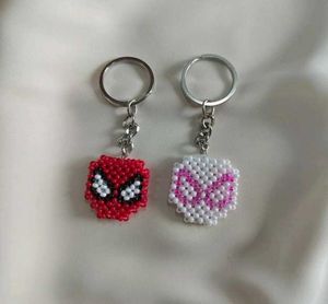 Spider-Man & Spider-Gwen Beaded Keychains set of 2