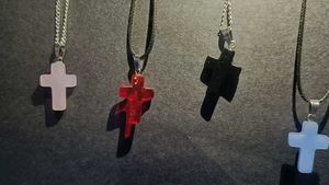 °•Glass Cross Necklaces