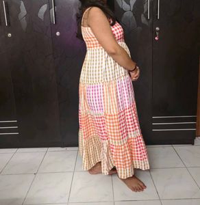 Chic Tiered Gingham Maxi Dress