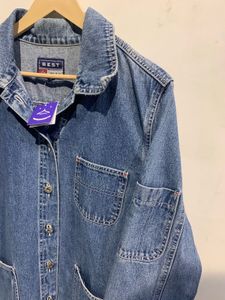 Denim Jacket with Skull Patch