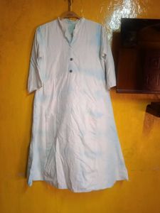 Beautiful White &amp; Blue Tie-Dye Kurta