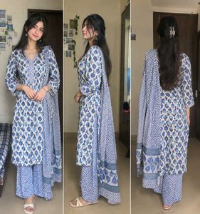 💙Ethic Blue & White Printed Kurta🪩
