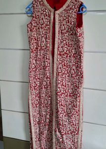 Red Embroidered Kurta