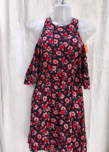 Floral Cold Shoulder Mini Dress