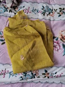 Elegant Mustard Yellow Saree blouse material