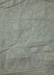 Luckhnawi Pure Georgette Saree With Chinnon Blouse