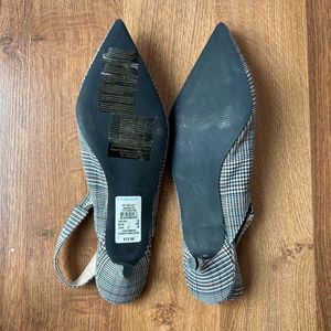Primark Houndstooth Slingback Kitten Heels