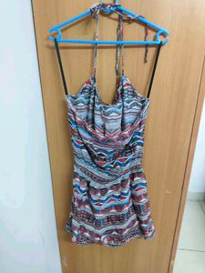Boho Print Halter Neck Romper