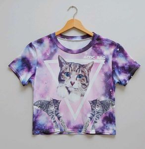 Galaxy Cat Crop Top