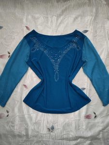 Sparkling Blue Tunic Top