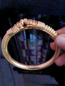 Exquisite Gold Plated Bangles with Lion Head Desig