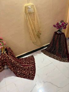 Designer Velvet Lehenga Choli Set