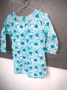 Blue 💙 And White Kurta Top 🎉