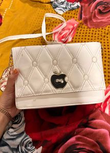White Quilted Crossbody Bag