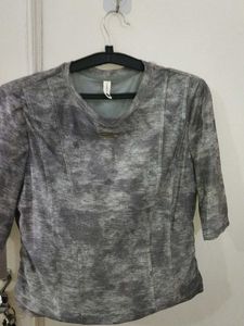 Stylish Grey Marble Print Top