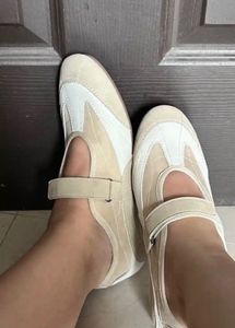 Comfortable Beige Mary Jane Flats
