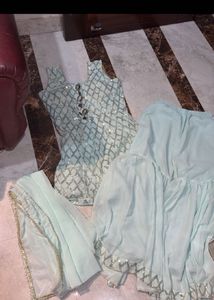 Beautiful Light Blue Sequined Kurta Set
