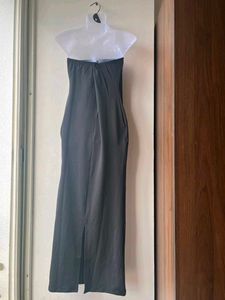 Elegant Black Strapless Maxi Dress(Large)