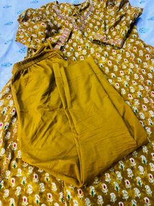 Beautiful Mustard Kurta Set with Dupatta