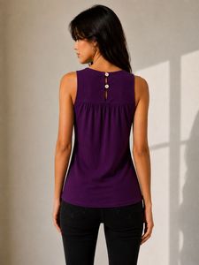 Purple Crochet Knit Sleeveless Top - XS