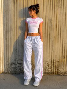 💯 Asics vintage style Pink Striped track Pants