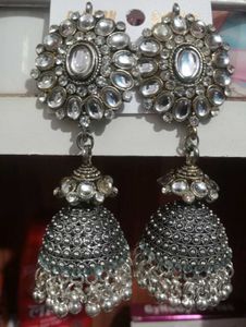 Exquisite Oxidized Jhumka Earrings