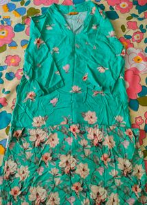 Elegant Teal Floral Kurta