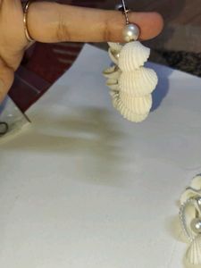Unique Shell &amp; Pearl Hoop Earrings