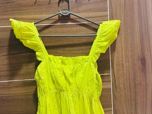 Bright Yellow Ruffled Dress