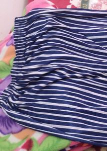 Blue Stripped Palazzo Soft Stretchable Fabric