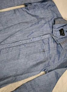 Men's Blue Casual Button-Down Shirt