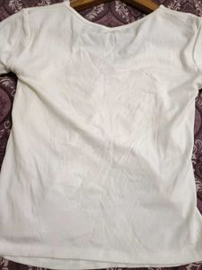 White Ruched Front Short Sleeve Top