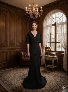 mermaid black maxi dress