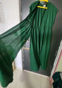 Emerald Green Flowy Midi Dress