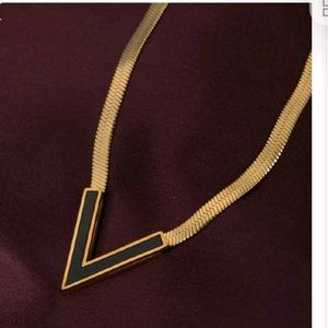 Elegant V-Shape Gold Tone Necklace