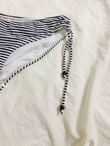 Striped Bikini Bottom with Ties